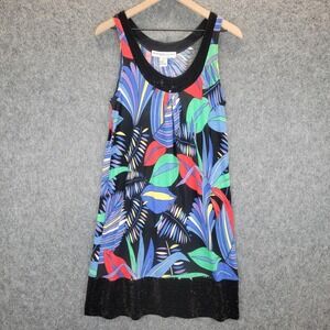 Cruisewear & Co Dress‎ Womens M Black Sequin Trim Tropical Vacation Resort Pool